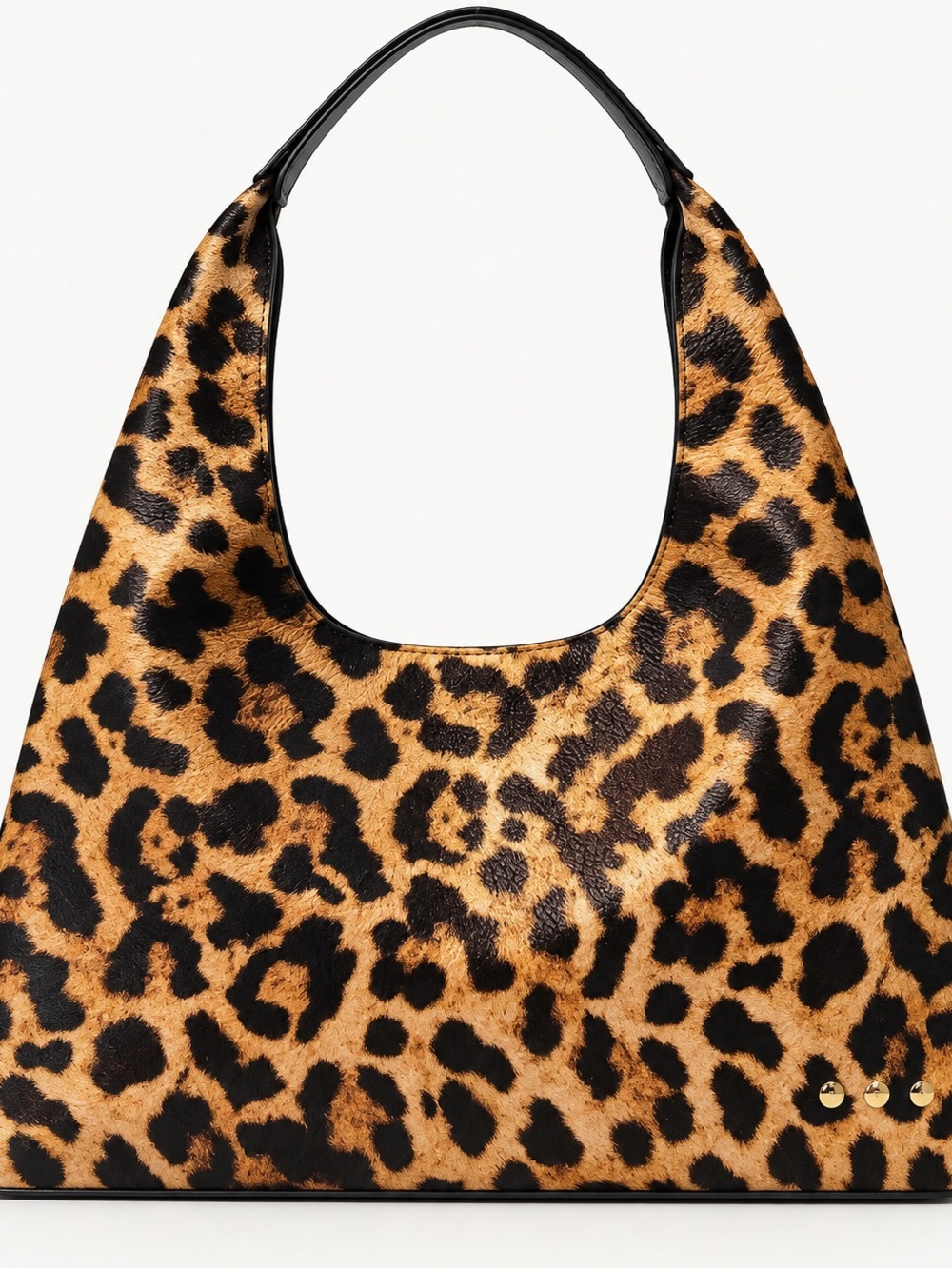 Leopard-Print Hobo Bag - Brown/Black